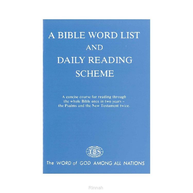 Bible word list and daily reading scheme