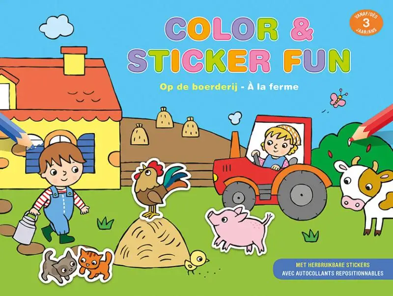 Color & sticker fun - Op de boerderij / vanaf 3 jaar