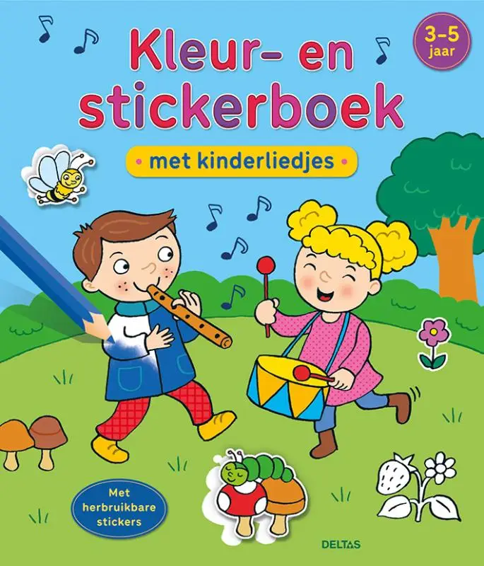 Kleur- en stickerboek met kinderliedjes (3-5 j.)