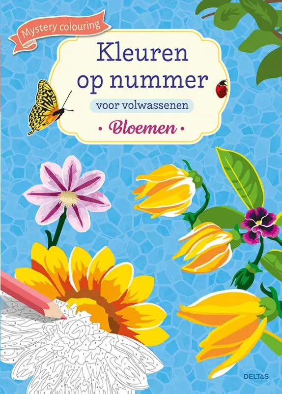 Kleuren op nummer voor volwassenen bloem