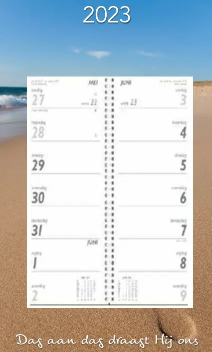 Weekomleg op schild Dag aan Dag