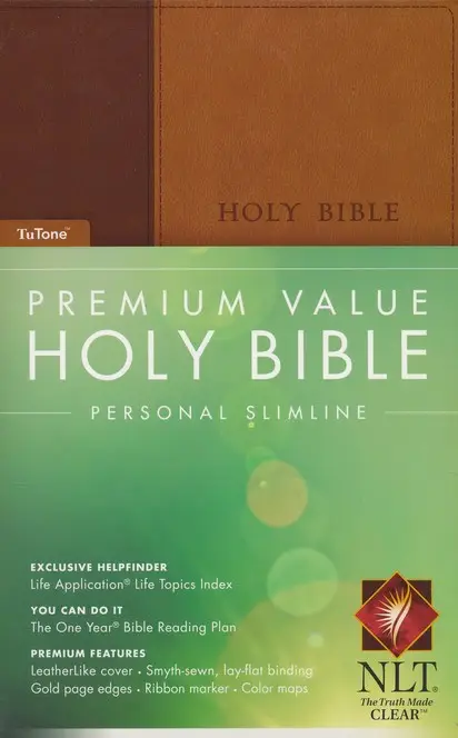 NLT personal slimline bible brown/tan