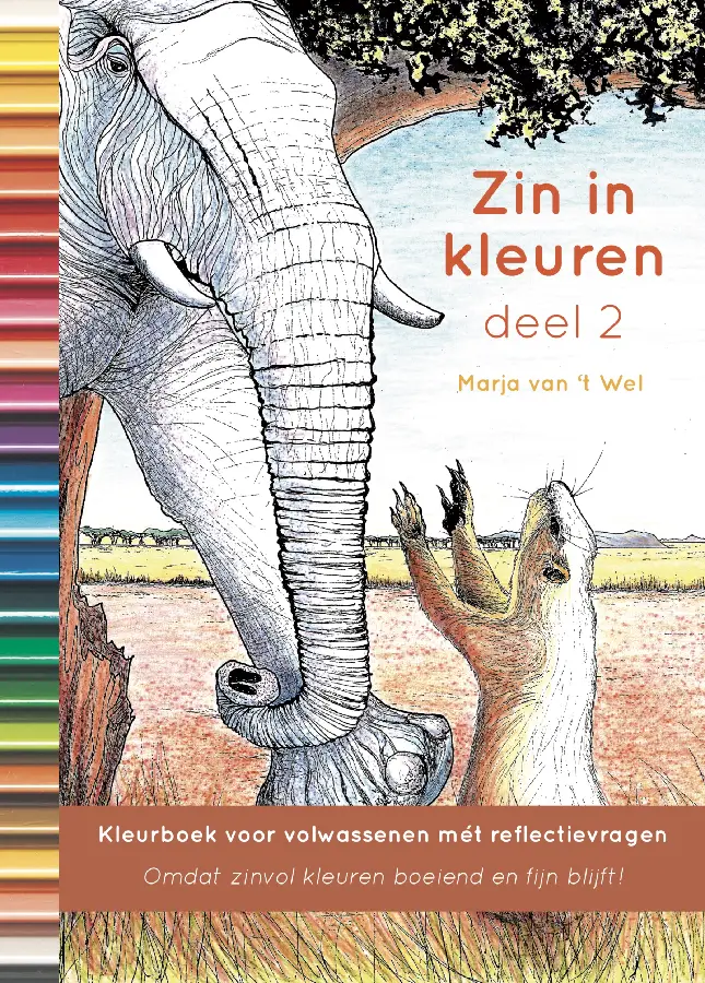 Kleurboek voor volwassenen met prikkelende vragen.