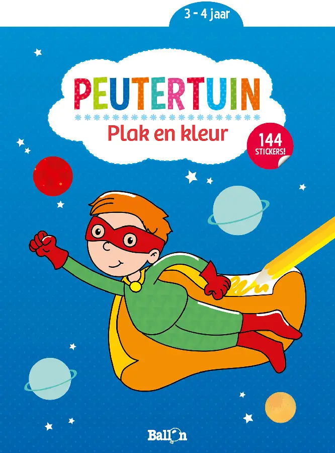 Plak en kleur blauw 3-4 jaar