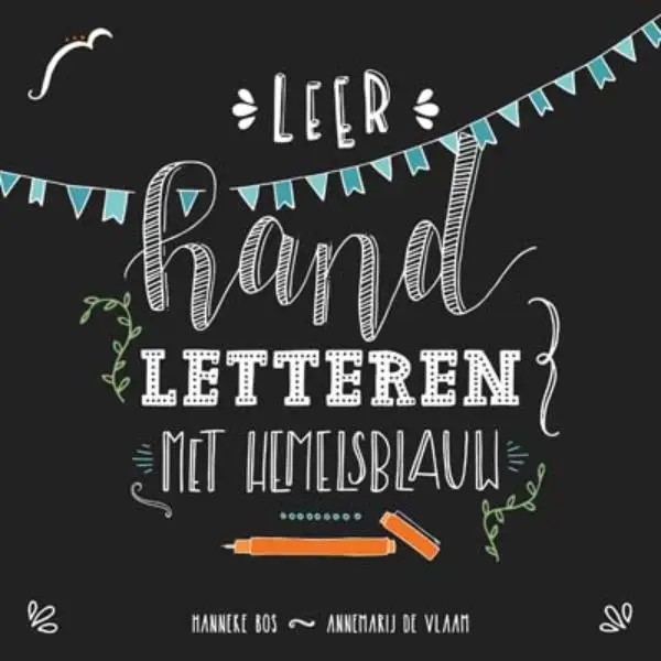 Leer handletteren met hemelsblauw