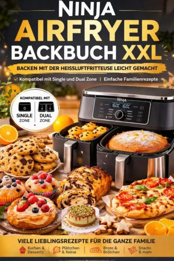 Ninja Airfryer Backbuch XXL: Backen mit der Heißluftfritteuse leicht gemacht | Kompatibel mit Single und Dual Zone | Einfache Familienrezepte