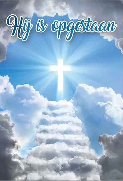 Wenskaart Hij is opgestaan