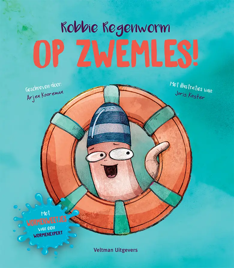 Robbie Regenworm op zwemles!