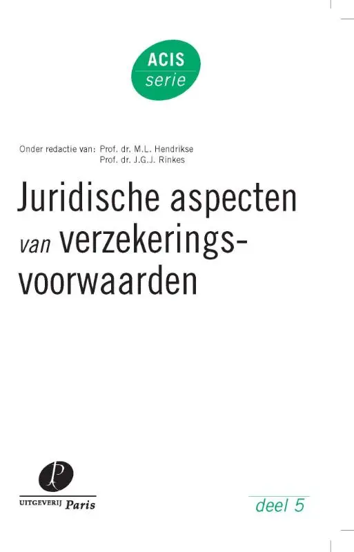 Juridische aspecten van verzekeringsvoor