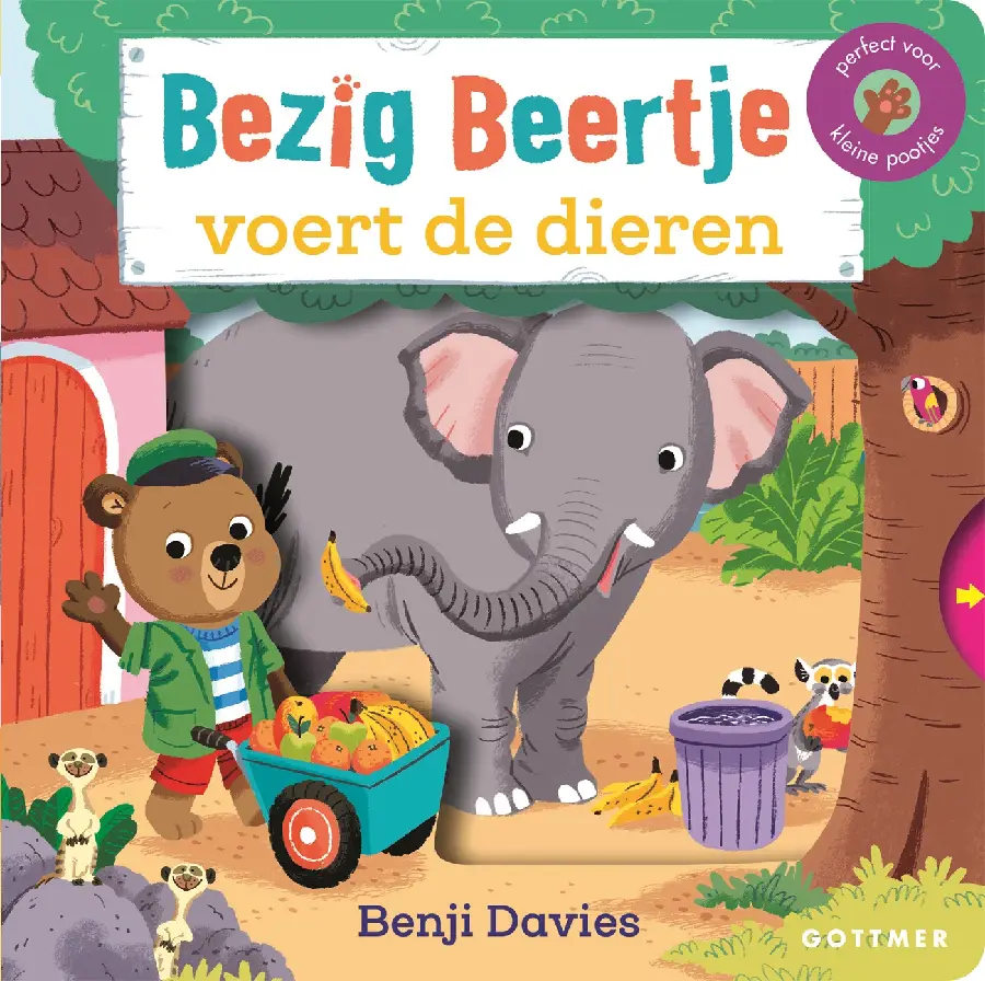 Bezig beertje voert de dieren
