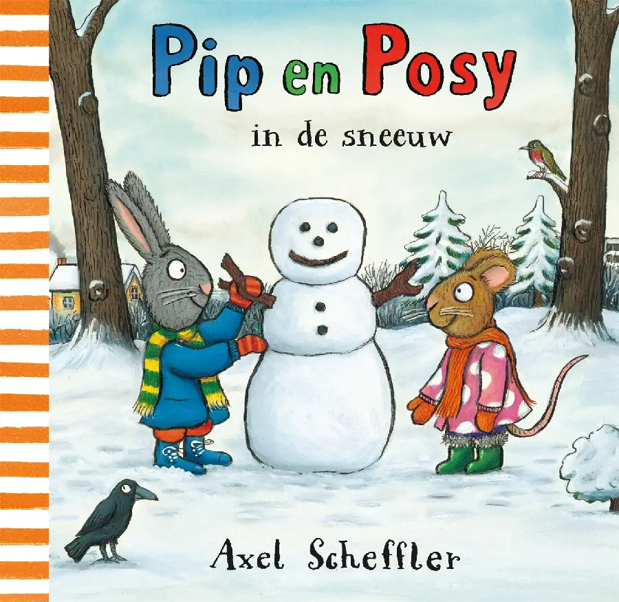 Pip en posy in de sneeuw
